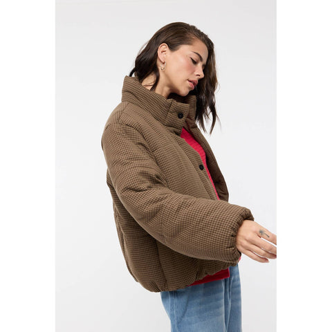 Gingham Puffer Jacket