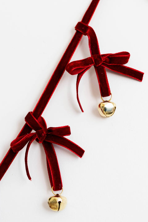 Christmas Velvet Chain Ribbon Bells