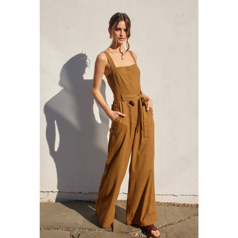 Heaven Sent Straight Neck Wide Leg Jumpsuit