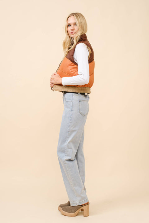Reversible Cropped Puffer Vest