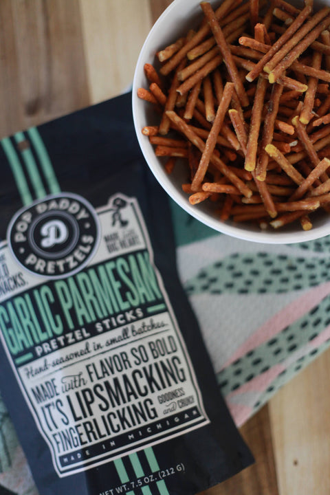 Pop Daddy Garlic Parmesan Seasoned Pretzels 7.5oz