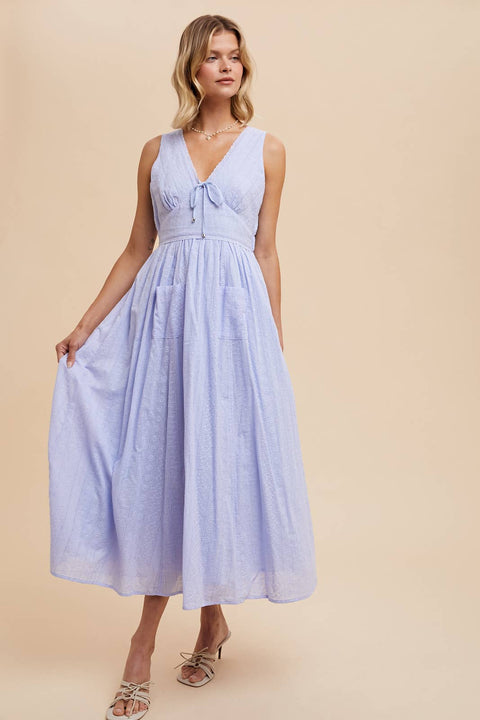 COTTON EYELET SLEEVELESS DRESS
