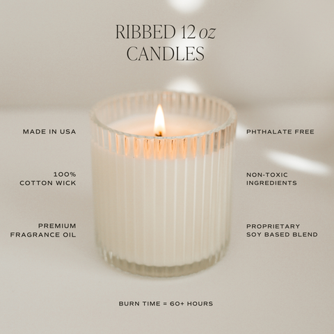 Cozy Season Ribbed Jar Soy Candle | 11oz