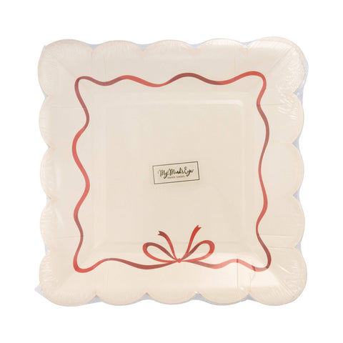 Red Bow Border Plate