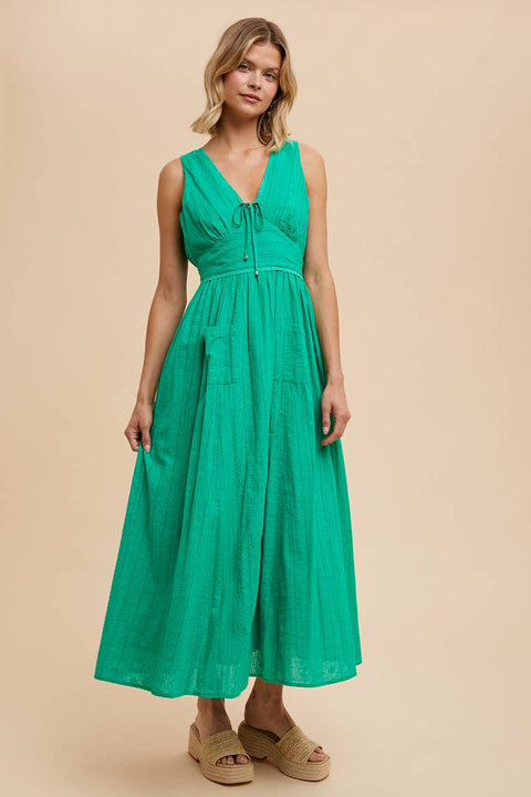 COTTON EYELET SLEEVELESS DRESS