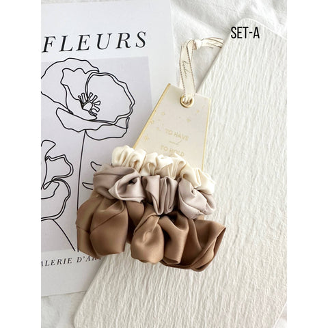 Assorted 3pc Scrunchies Set