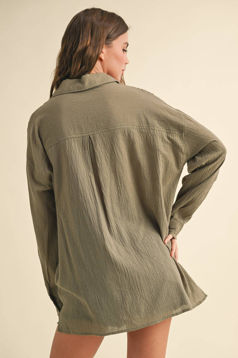 Olive Buttondown Basic Cotton Shirt