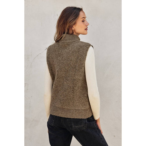 Sherpa and Puff Contrast Vest