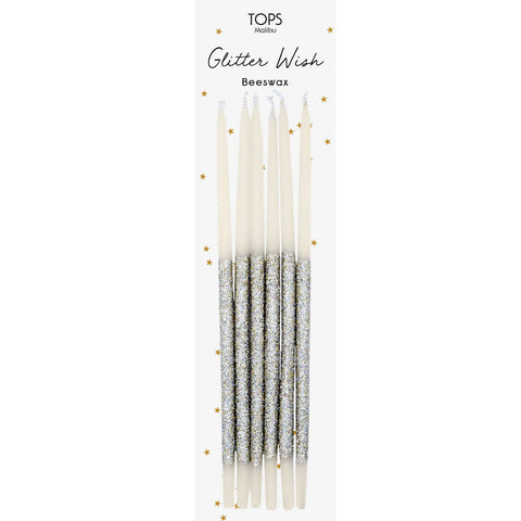 Glitter Wish 6" Beeswax Candles - Gold - Set of 6