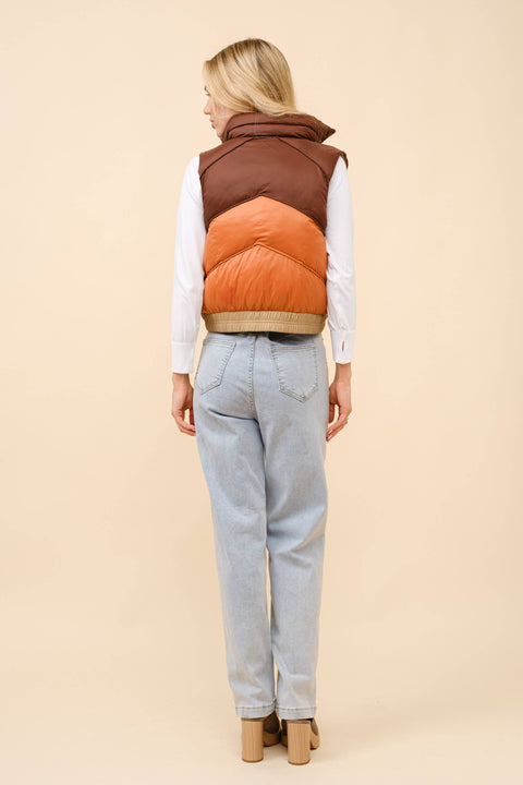 Reversible Cropped Puffer Vest