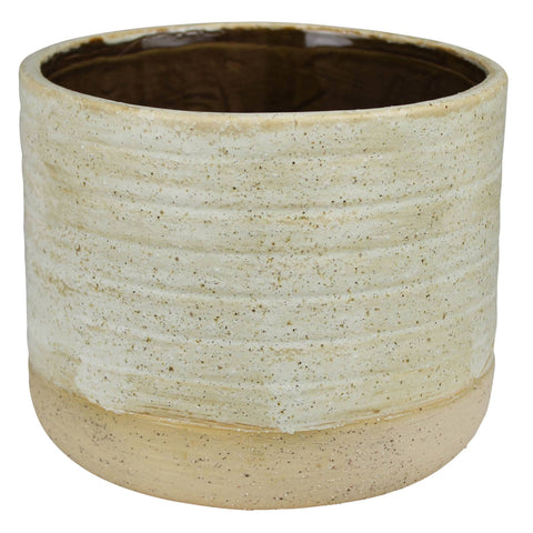Umbria Cachepot, Ceramic, White - Lrg