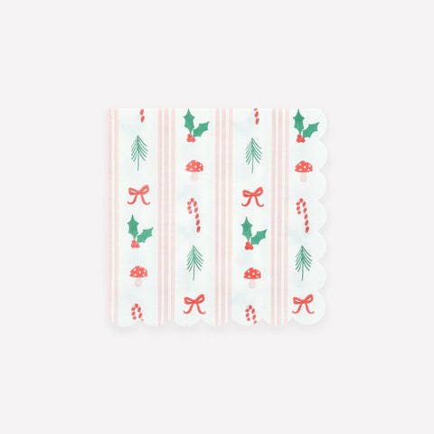 Festive Icon Stripes Small Napkins