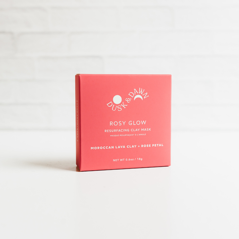 Rosy Glow Resurfacing Clay Mask - Skincare Treatment Pouch