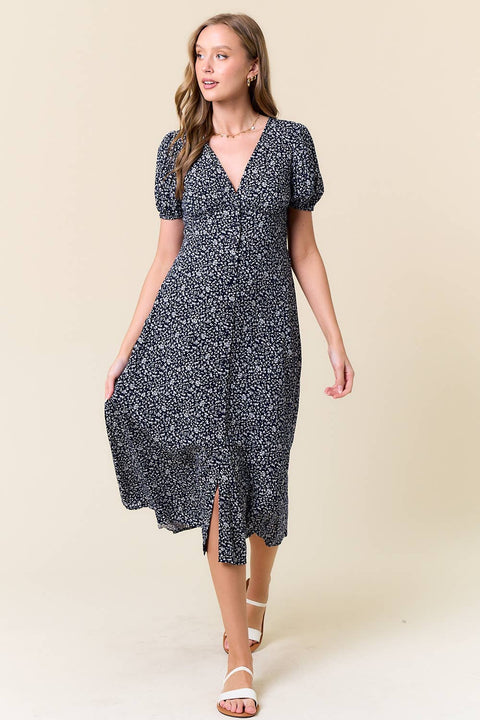 Ditsy Floral Short Sleeve Dress