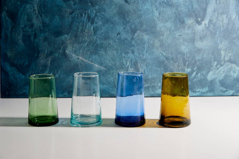 Moroccan Cone Glassware Large Clear | Set of 6