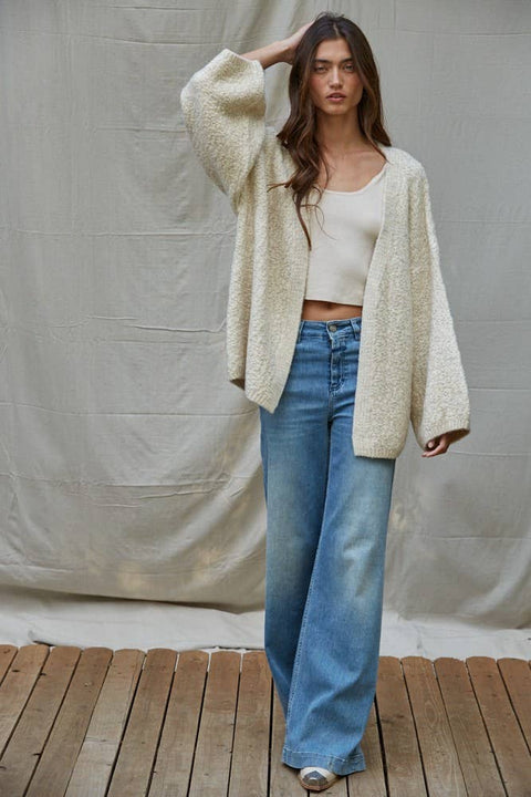 Knit Sweater Open Front Long Sleeve Cardigan