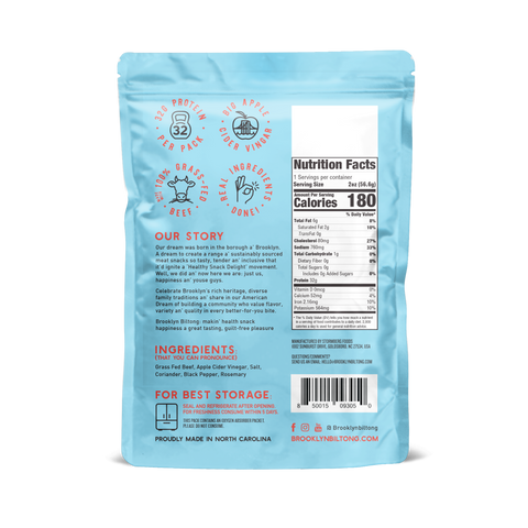 2oz Original Grass Fed Biltong Tender Jerky