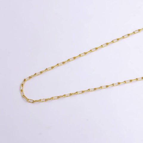14K Gold Filled Paper Clip Chain Necklace 17.8 inch