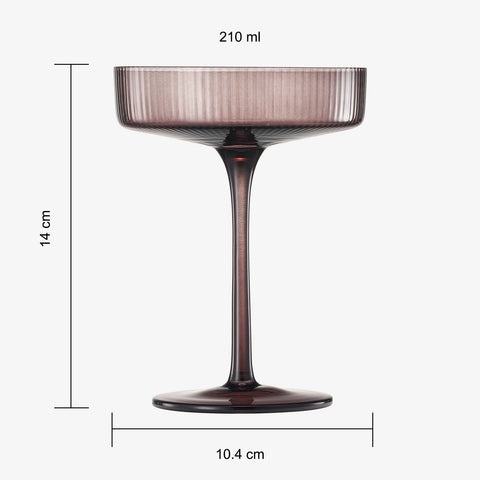 Venus Ribbed Champagne Coupe Set of 6