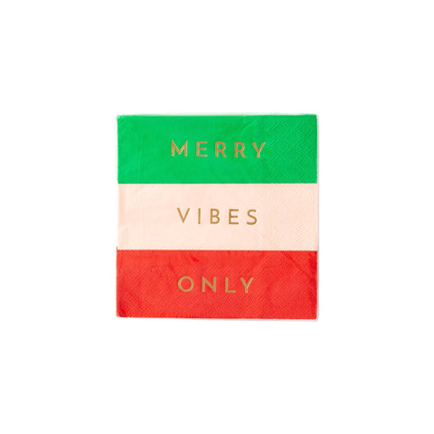 Merry Vibes Only Cocktail Napkin