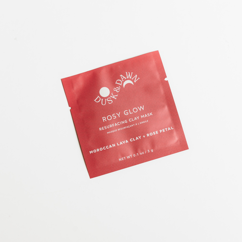 Rosy Glow Resurfacing Clay Mask - Skincare Treatment Pouch