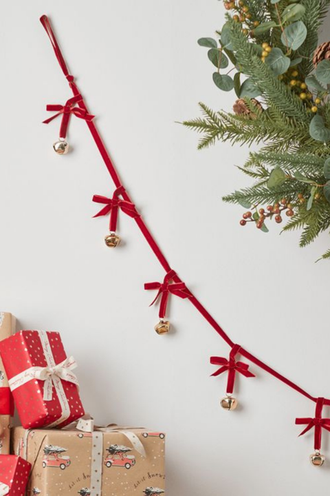 Christmas Velvet Chain Ribbon Bells