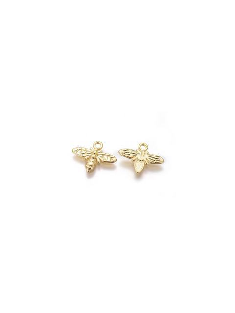 Gold Flat Honey Bee Charm