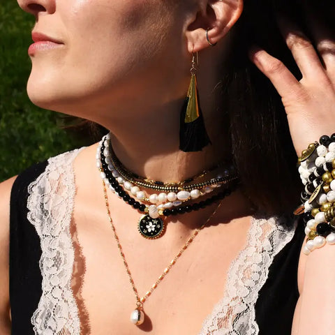 Black Fringe Earrings