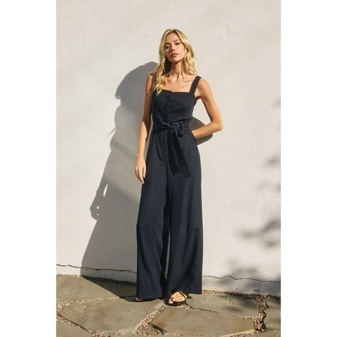 Heaven Sent Straight Neck Wide Leg Jumpsuit