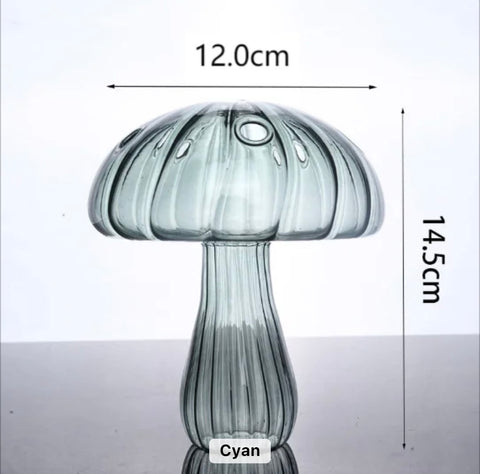 Large Glass Mushroom Bud Vase