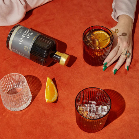 The Scout Amber Lowball Glass Set