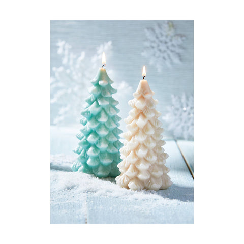 Frosted Pine Tree Candle - Blush