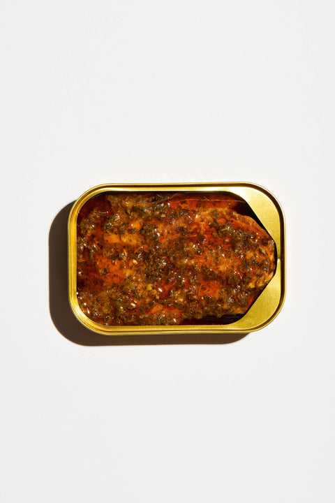 Smoked Rainbow Trout with Red Chimichurri