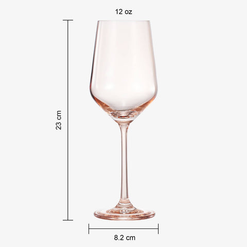 Colored Crystal Wine Glass | Set of 2 | Pink