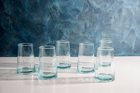 Moroccan Cone Glassware Large Clear | Set of 6