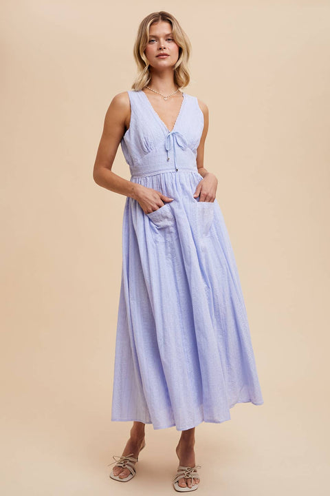 COTTON EYELET SLEEVELESS DRESS