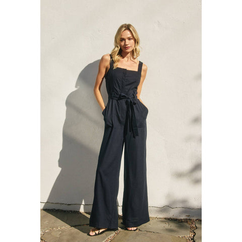 Heaven Sent Straight Neck Wide Leg Jumpsuit