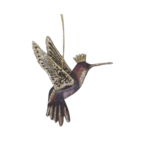 Glitter Hummingbird Ornament