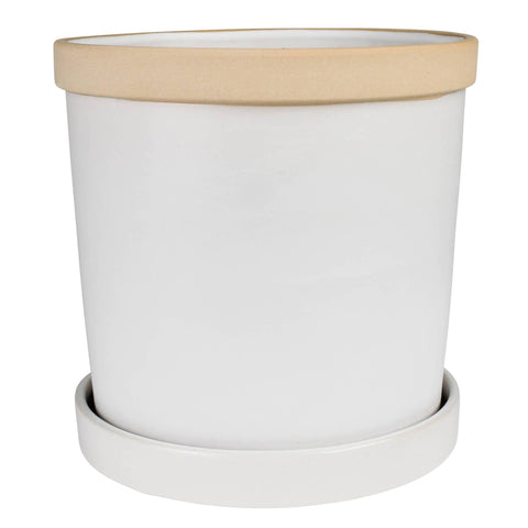 June Cachepot with Saucer, Ceramic - 6”