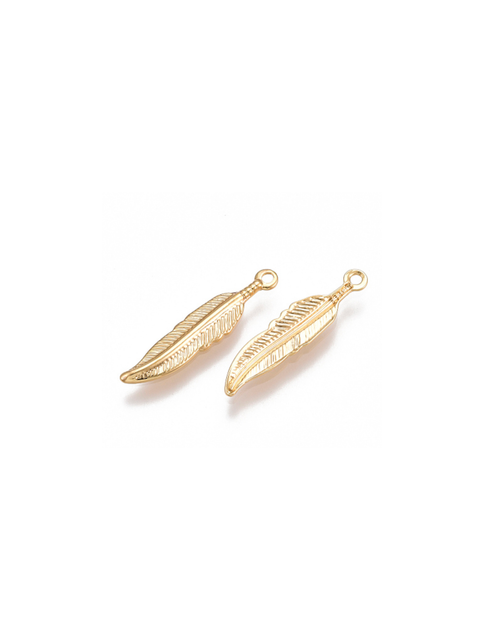 Gold Light As A Feather Charm