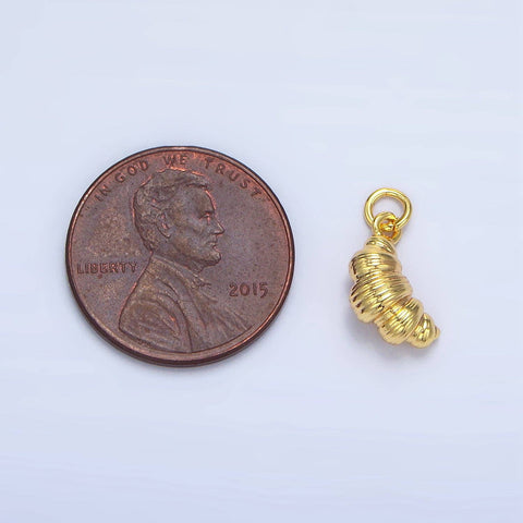 24K Gold Filled Mini Croissant Pastry Charm