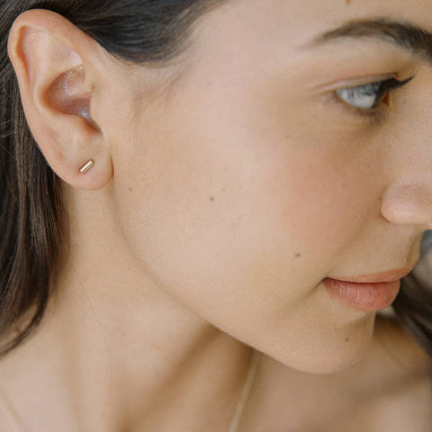 Midi Round Bar Earrings - 5mm
