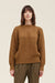 Cognac Fuzzy Sweater Top