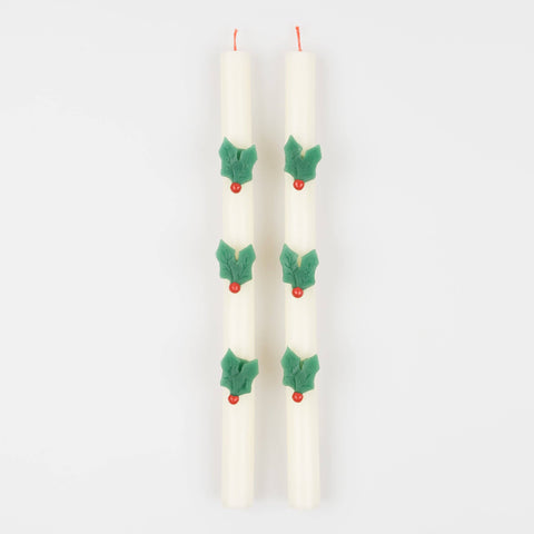 Holly Table Candles