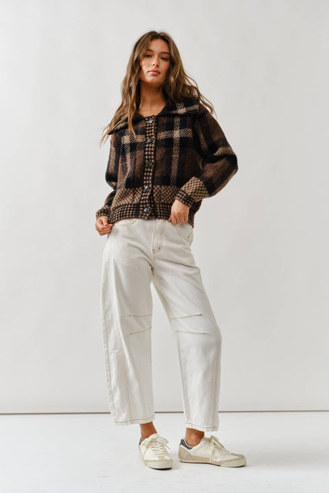 Plaid Button Down Cardigan