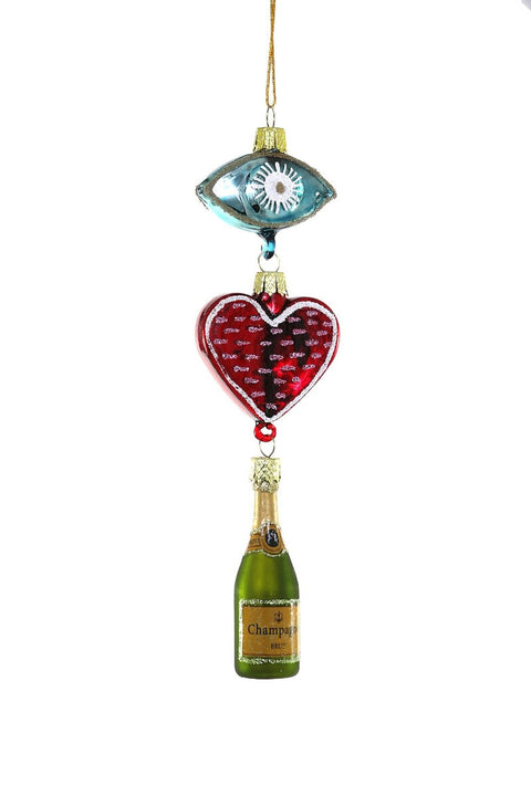 Eye Heart Champagne Ornament