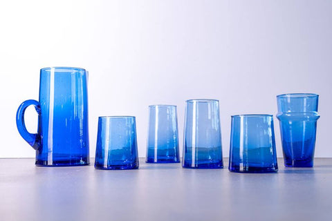 Moroccan Cone Glassware Small - Blue | Set of 6