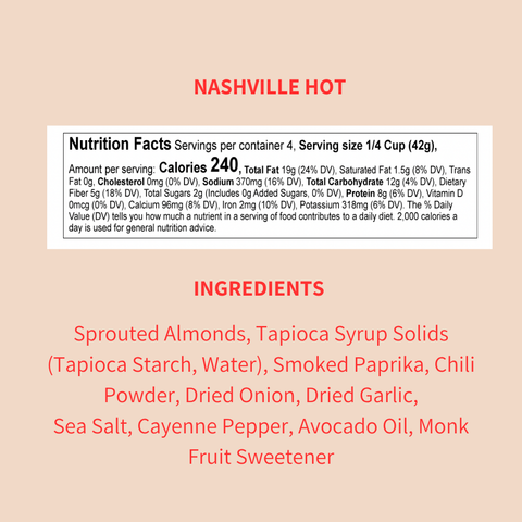 Nashville Hot Sprouted Almonds, 1.5oz Single Serve