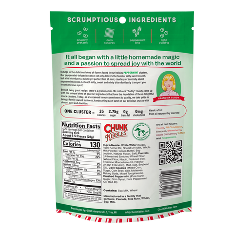 Holiday Peppermint Chunk Nibbles 4.25oz Pouch