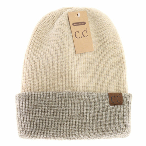 Unisex Reversible Two-Tone Slouchy Beanie